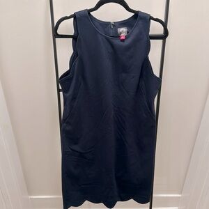 Navy Scalloped Edge Mini Sheath Dress